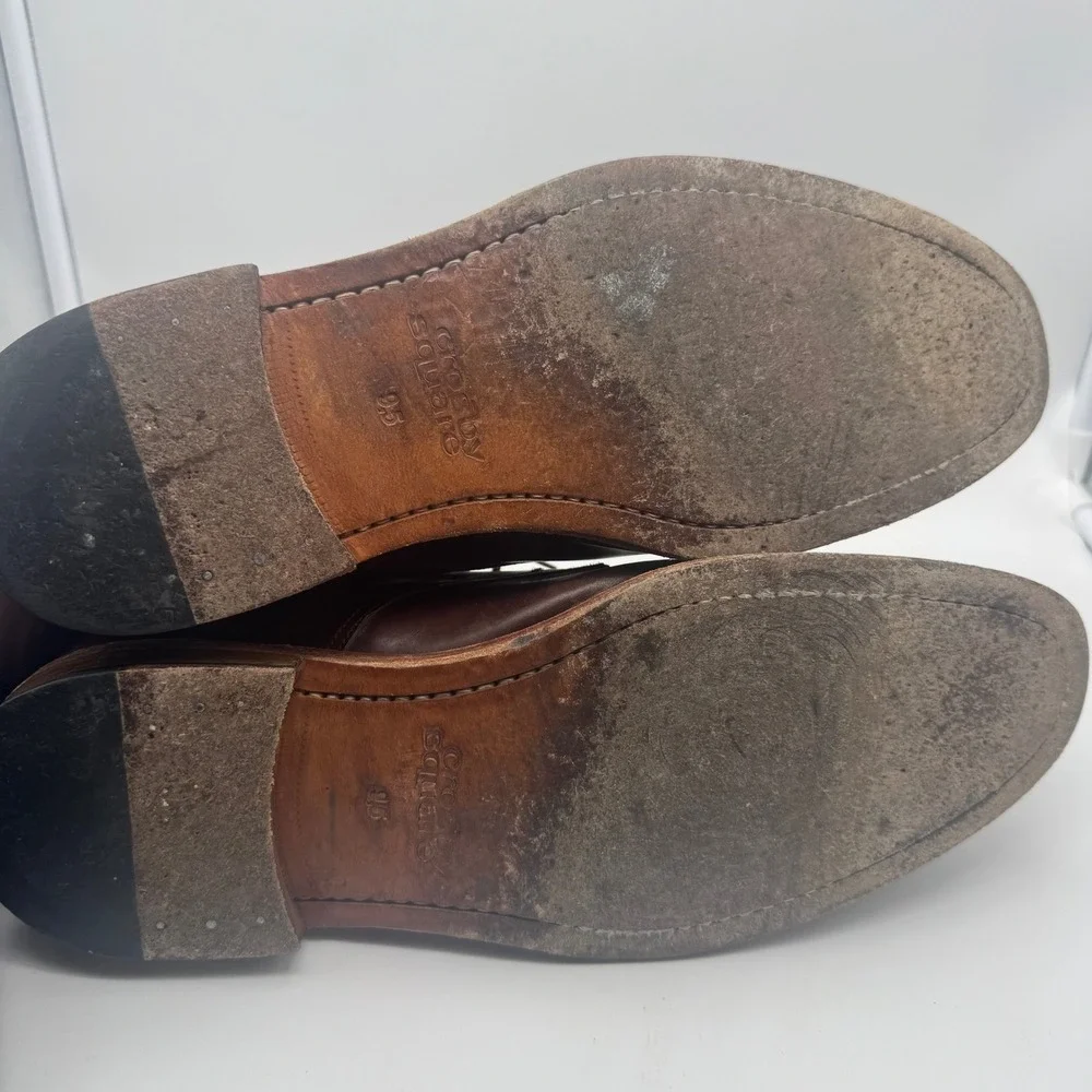 Crosby Square Stevens Brown Leather Dress Shoes Oxfords‎ Mens Size 9.5